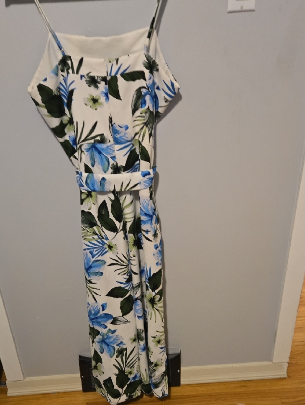 Banana Republic White Tropical Floral Jumpsuit with Blue & Green Print - Picture 5 of 6